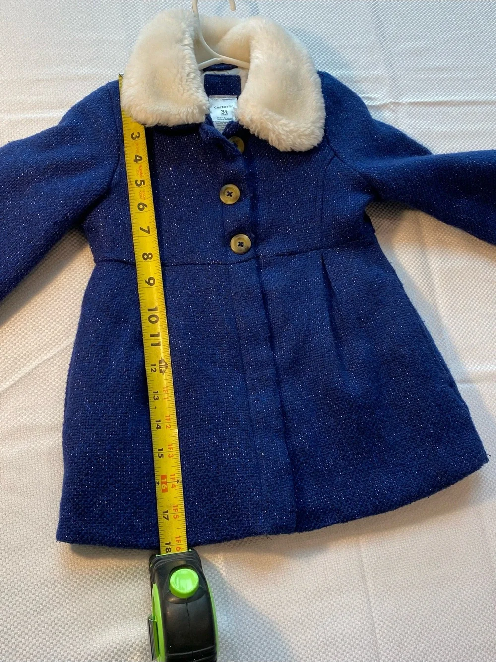 Carter's Toddler Navy Coat with White Faux Fur Collar